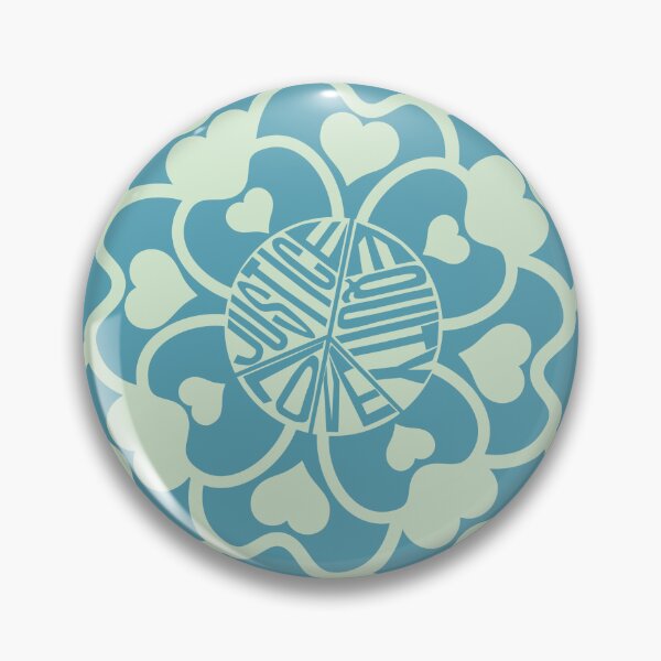 Item preview, Peace Love Justice Equity Flowers & Hearts in Teal designed and sold by Digitalmyth's Designs.