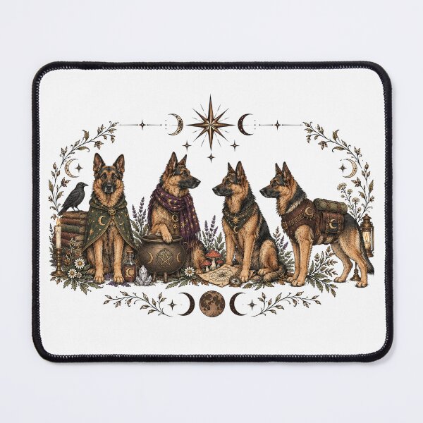 Item preview, Mystical German Shepherd Dogs Witchy Moon Magic Fantasy Animal Design designed and sold by LandFinStudio.