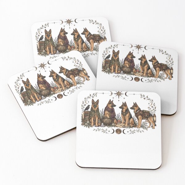 Item preview, Mystical German Shepherd Dogs Witchy Moon Magic Fantasy Animal Design designed and sold by LandFinStudio.