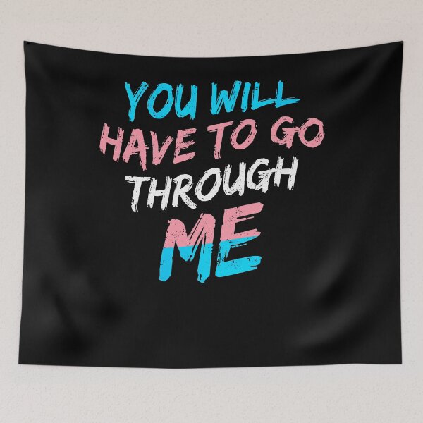 Item preview, You Will Have To Go Through Me Trans Flag Colors Protective Ally Statement Apparel designed and sold by slmfams.