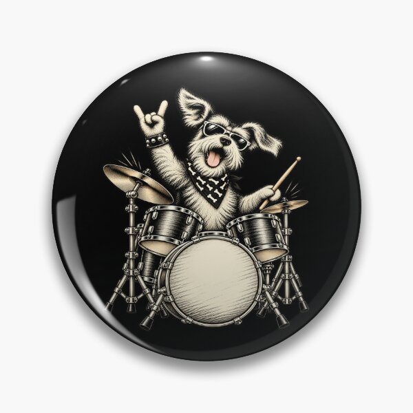 Item preview, Cute Schnauzer Playing Drums Funny Music Dog Drummer Graphic designed and sold by 76Valeria.