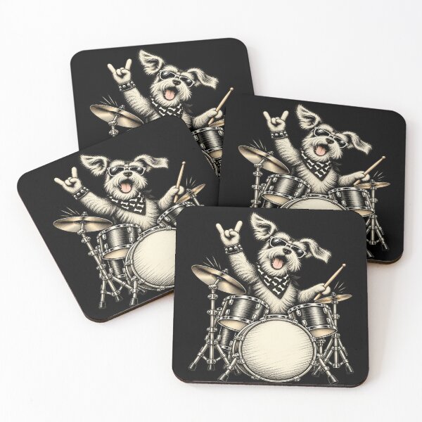 Item preview, Cute Schnauzer Playing Drums Funny Music Dog Drummer Graphic designed and sold by 76Valeria.