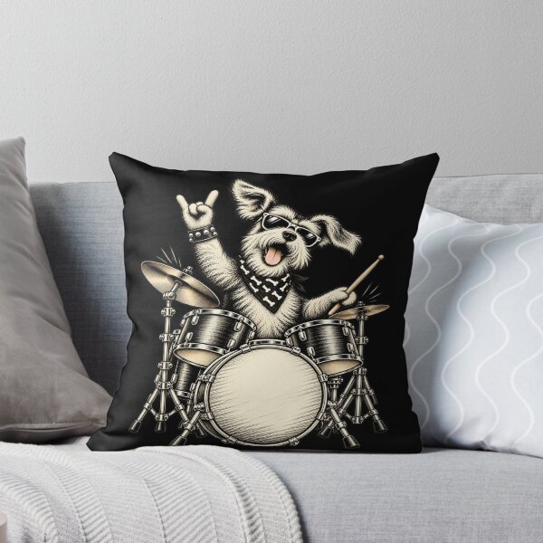 Item preview, Cute Schnauzer Playing Drums Funny Music Dog Drummer Graphic designed and sold by 76Valeria.
