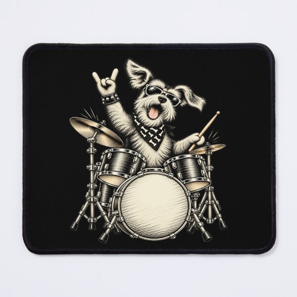 Item preview, Cute Schnauzer Playing Drums Funny Music Dog Drummer Graphic designed and sold by 76Valeria.