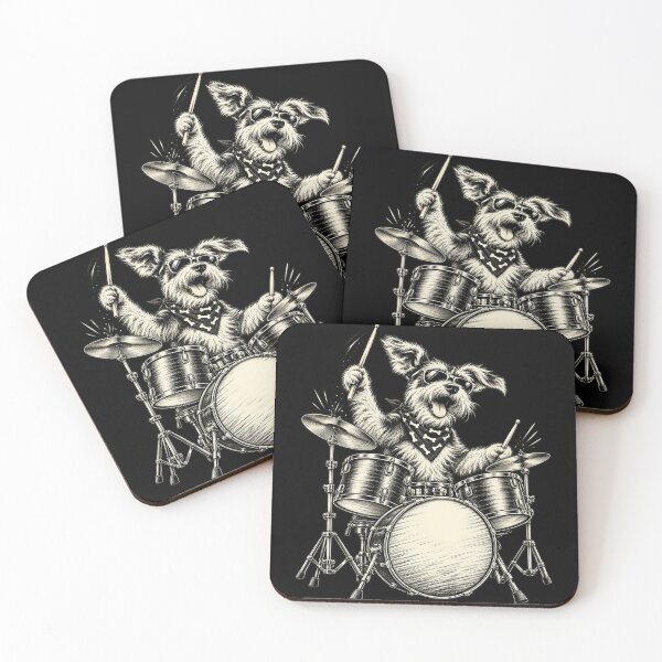 Item preview, Cute Schnauzer Playing Drums Funny Music Dog Drummer Graphic designed and sold by 76Valeria.