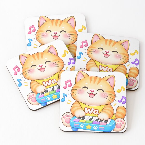 Item preview, Kawaii Tabby Cat Playing Piano designed and sold by Wawa5656.