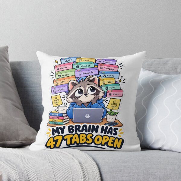Item preview, My Brain Has 47 Tabs Open Funny Overthinking Mental Chaos designed and sold by Pixel & Ponder.