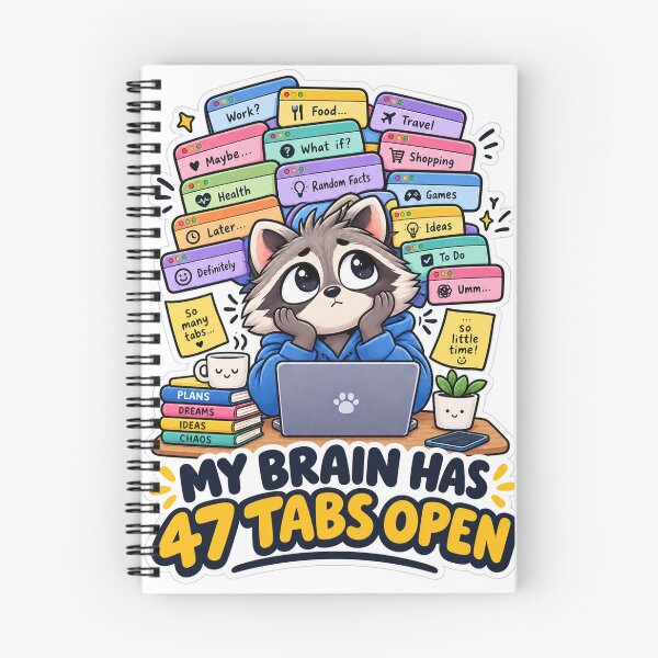 Item preview, My Brain Has 47 Tabs Open Funny Overthinking Mental Chaos designed and sold by Pixel & Ponder.