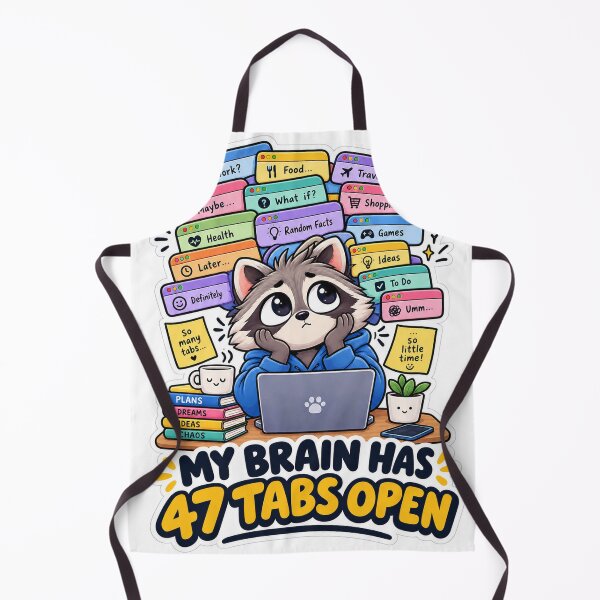 Item preview, My Brain Has 47 Tabs Open Funny Overthinking Mental Chaos designed and sold by Pixel & Ponder.