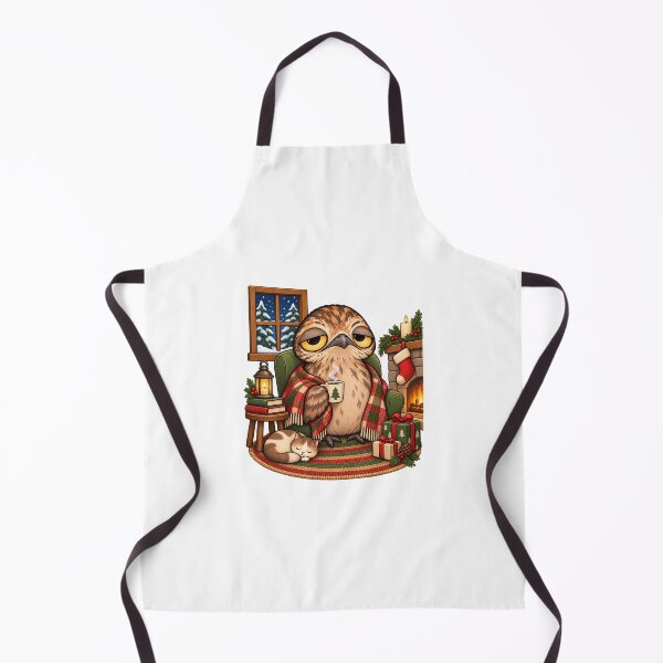 Item preview, Cozy Christmas Potoo Bird with Sleeping Cat | Cute Winter Holiday Gift designed and sold by MrDev.
