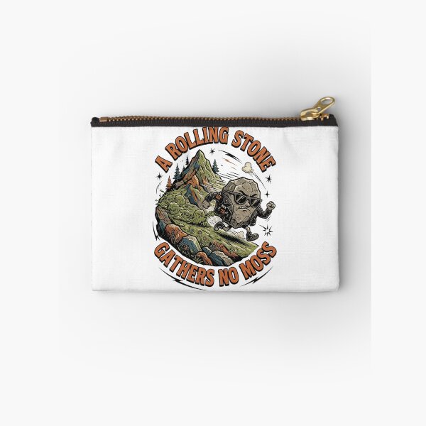 Item preview, A Rolling Stone Gathers No Moss Funny Rocker Biker Rock Design Graphic Tee designed and sold by Nubian Style.