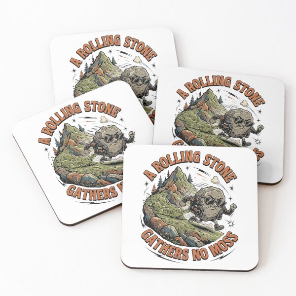 Item preview, A Rolling Stone Gathers No Moss Funny Rocker Biker Rock Design Graphic Tee designed and sold by Nubian Style.
