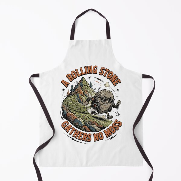 Item preview, A Rolling Stone Gathers No Moss Funny Rocker Biker Rock Design Graphic Tee designed and sold by Nubian Style.