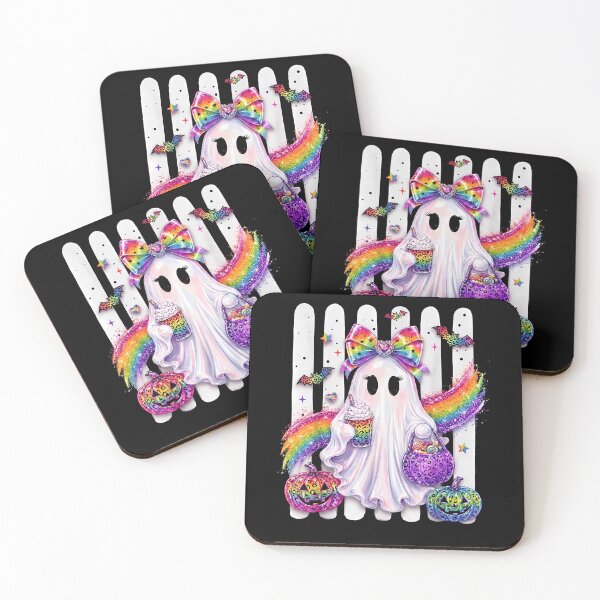Item preview, Cute Glitter Ghost Rainbow Bow Leopard Pumpkin Candy Frappuccino Halloween Apparel designed and sold by slmfams.