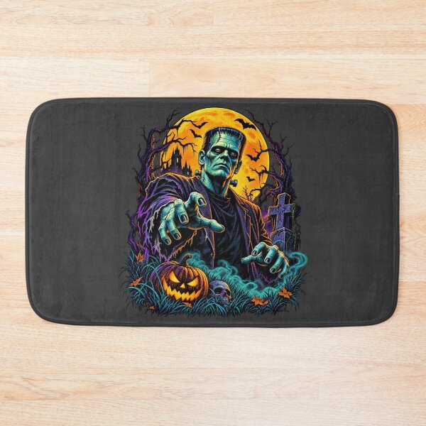 Item preview, Neon Stitched Monster Rising – Halloween Graveyard & Jack O’ Lantern Horror designed and sold by JanuszJarowicz.