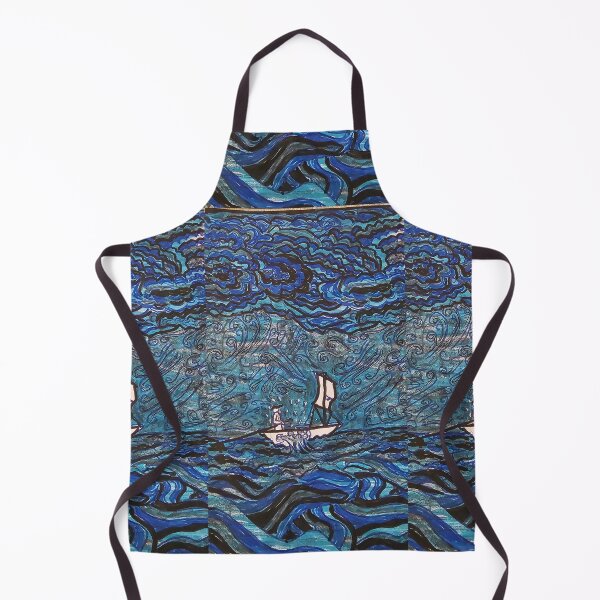 Item preview, Small Solitary Sailor in Stormy Seas designed and sold by DancingCreek.