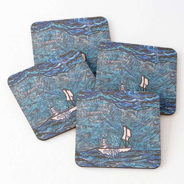 Item preview, Small Solitary Sailor in Stormy Seas designed and sold by DancingCreek.