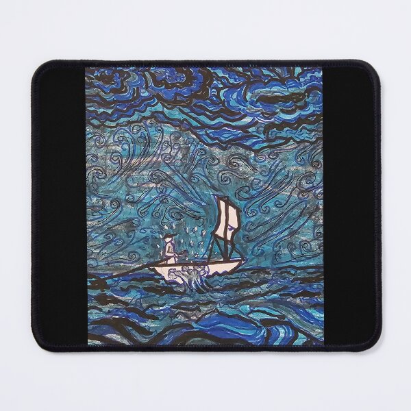 Item preview, Small Solitary Sailor in Stormy Seas designed and sold by DancingCreek.