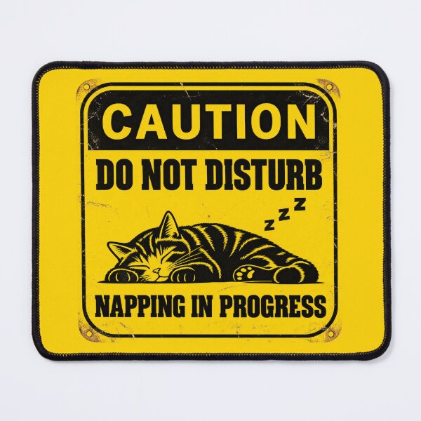 Item preview, Napping Cat Funny Warning Sign designed and sold by timiparkerart.