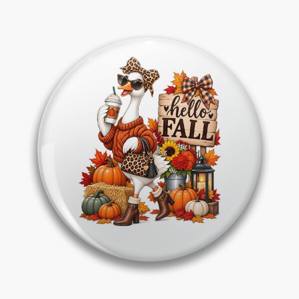 Item preview, Hello Fall Goose Autumn Harvest Pumpkin designed and sold by Rtcraftani.