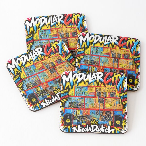 Item preview, Modular City – Colorful Synthesizer Wall Art designed and sold by NicolaDudich.