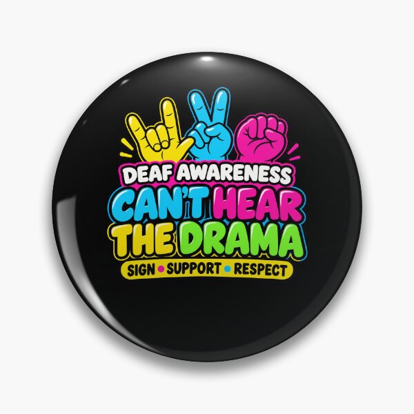 Item preview, Deaf Awareness Cant Hear The Drama Sign Support Respect Colorful ASL Hands Apparel designed and sold by slmfams.