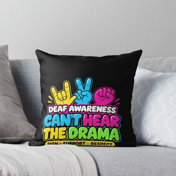 Item preview, Deaf Awareness Cant Hear The Drama Sign Support Respect Colorful ASL Hands Apparel designed and sold by slmfams.