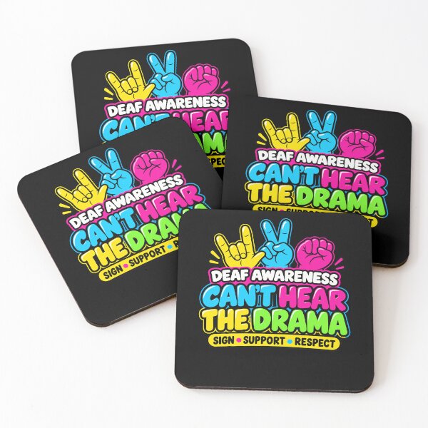 Item preview, Deaf Awareness Cant Hear The Drama Sign Support Respect Colorful ASL Hands Apparel designed and sold by slmfams.