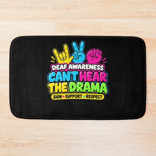 Item preview, Deaf Awareness Cant Hear The Drama Sign Support Respect Colorful ASL Hands Apparel designed and sold by slmfams.