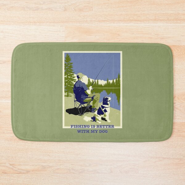 Item preview, Fishing Is Better With My Dog – Vintage Outdoor Fishing Design designed and sold by casualnature.