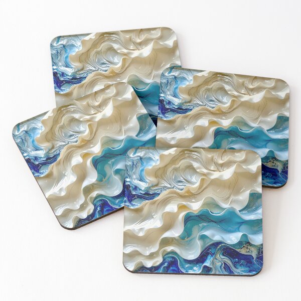 Item preview, Duality of Ivory Ceramic and Cobalt Waves designed and sold by Vicky Brago-Mitchell®.
