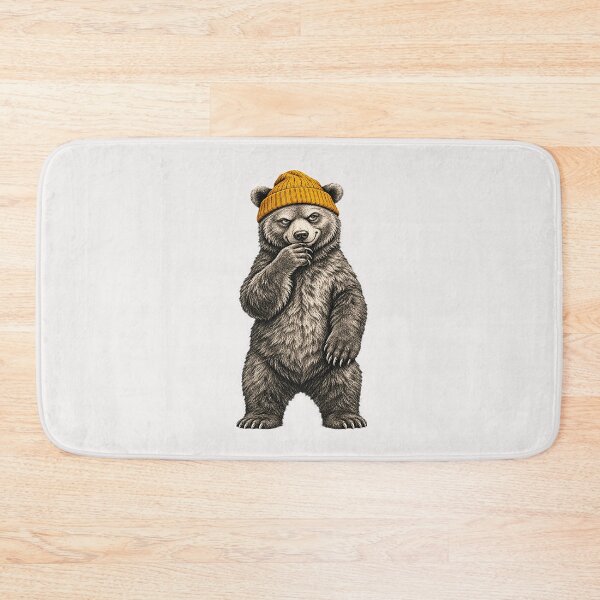 Item preview, Winter Bear Wearing Beanie designed and sold by erozzz.