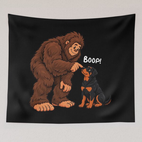 Item preview, Bigfoot and Rottweiler Boop Fun Design Sasquatch designed and sold by rafaeltto.
