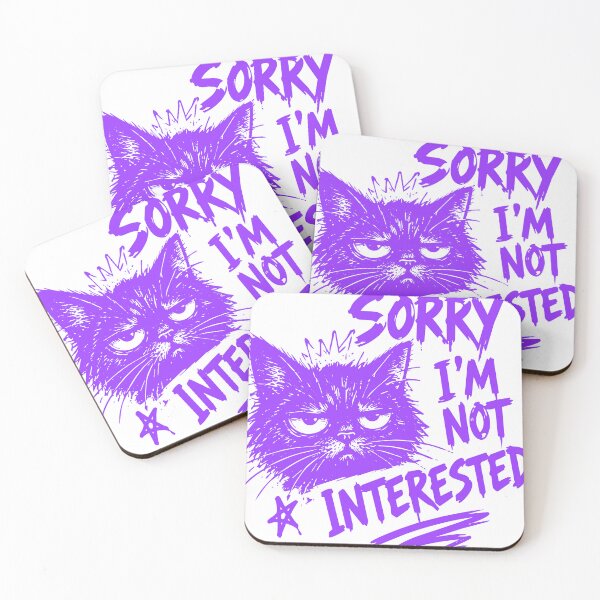 Item preview, Funnyfunny cat shirt Grumpy Purple Cat Sorry I'm Not Interested T-Shirt designed and sold by awesome-loob.