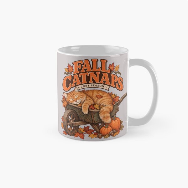 Item preview, Fall Catnaps Funny Lazy Cat Autumn Nap designed and sold by manszoank.