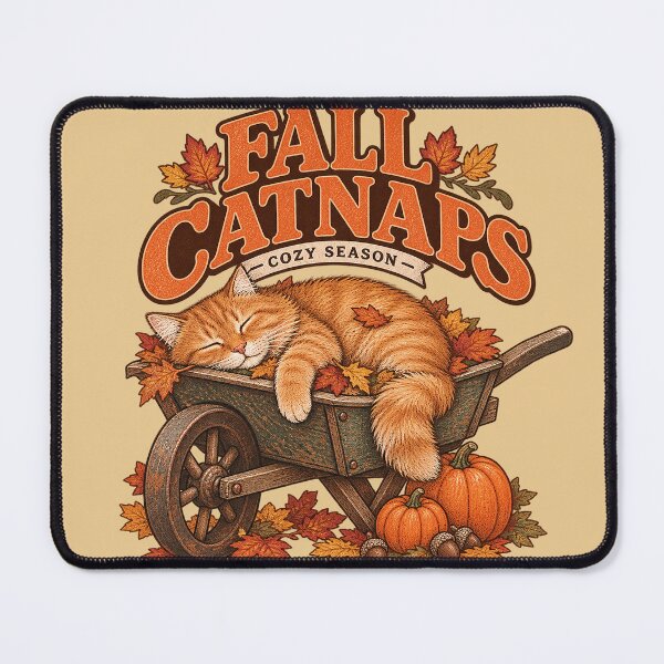 Item preview, Fall Catnaps Funny Lazy Cat Autumn Nap designed and sold by manszoank.