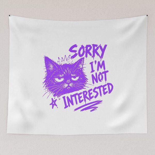 Item preview, Funnyfunny cat shirt Grumpy Purple Cat Sorry I'm Not Interested T-Shirt designed and sold by awesome-loob.
