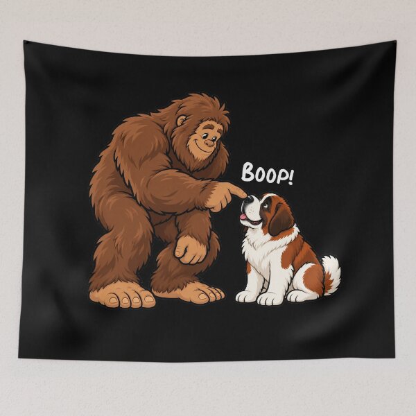 Item preview, Bigfoot and Saint Bernard Boop Fun Design Sasquatch designed and sold by rafaeltto.