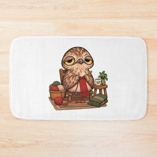 Item preview, Cozy Potoo Bird Knitting with Yarn and Coffee | Cute Sleepy Bird Craft Gift designed and sold by MrDev.