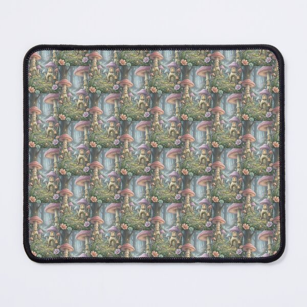 Item preview, Pastel Mushroom Village Fantasy Forest Illustration designed and sold by Itsheartshop.