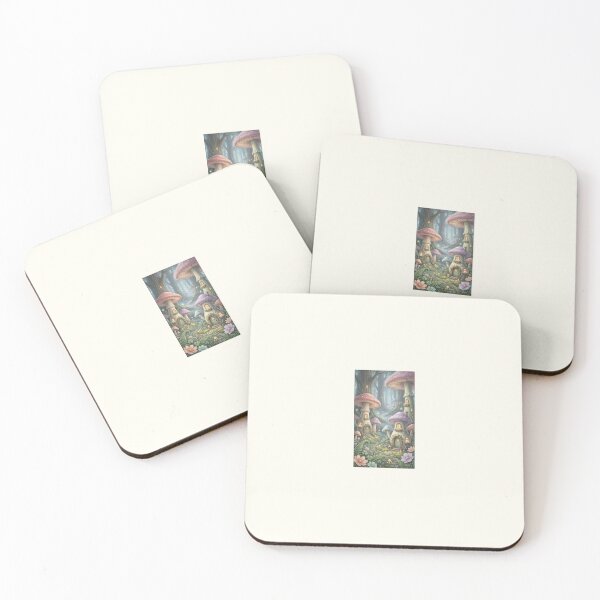 Item preview, Pastel Mushroom Village Fantasy Forest Illustration designed and sold by Itsheartshop.