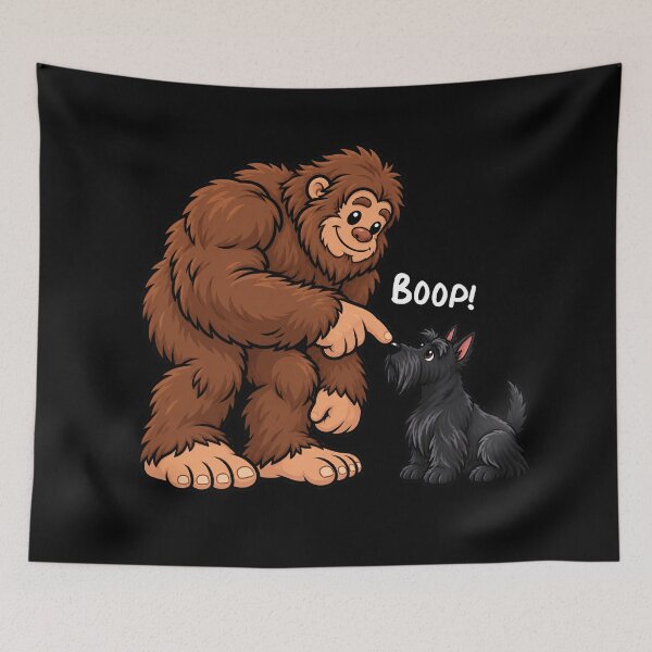 Item preview, Bigfoot and Scottish Terrier Boop Fun Design Sasquatch designed and sold by rafaeltto.