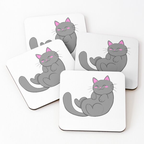 Item preview, Cute Gray Cat with Pink Ears - Kawaii Cat Lover Design designed and sold by kreature56.