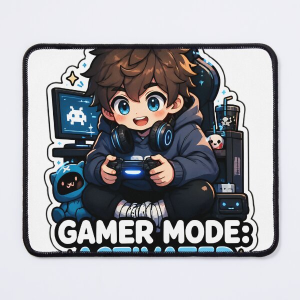 Item preview, Gamer Mode Activated - Cute Chibi Anime Boy designed and sold by CozyMugArt.