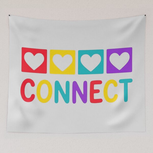 Item preview, Colorful Connect Typography With Rainbow Hearts Unity Art designed and sold by ANJ Creative Designs.