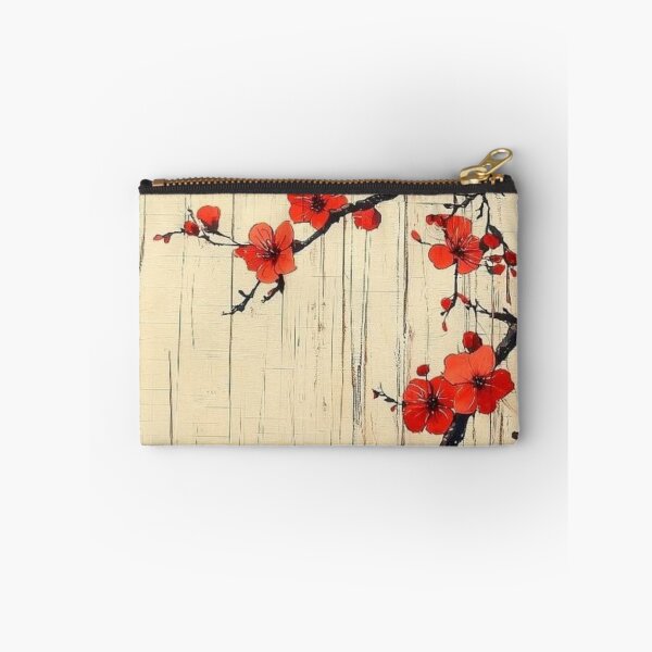 Item preview, Red Sakura Blossoms with Sun Japanese Art Painting designed and sold by LYAN-STORE.