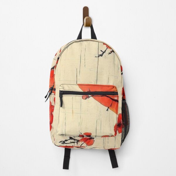 Item preview, Red Sakura Blossoms with Sun Japanese Art Painting designed and sold by LYAN-STORE.
