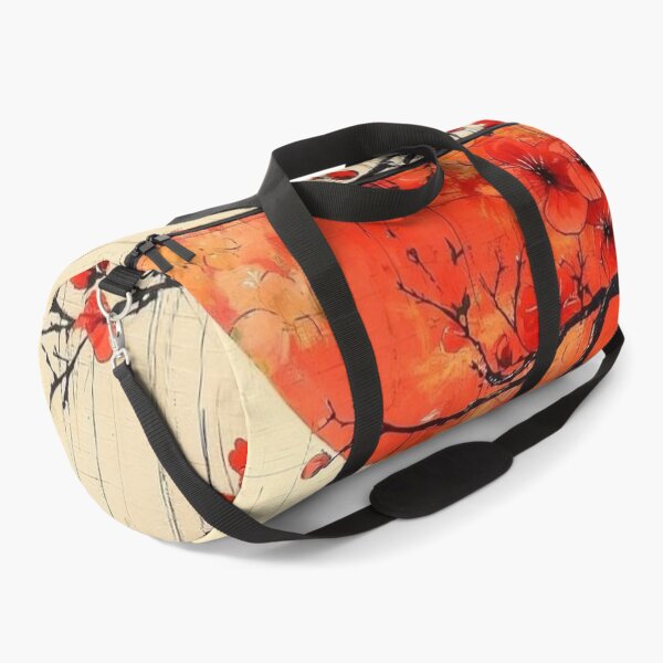 Item preview, Red Sakura Blossoms with Sun Japanese Art Painting designed and sold by LYAN-STORE.
