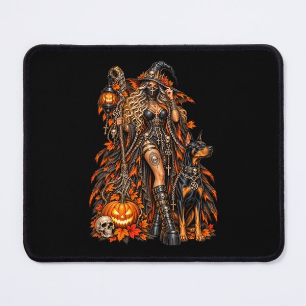 Item preview, Dark Witch With Doberman And Jack O Lantern designed and sold by Lombardino.