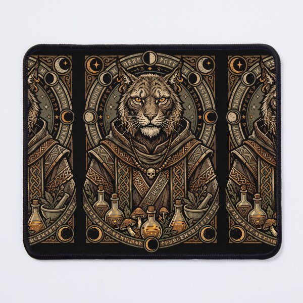 Item preview, Alchemist Moon Phases Elsweyr Fantasy Feline Art kajita designed and sold by CuteKats.